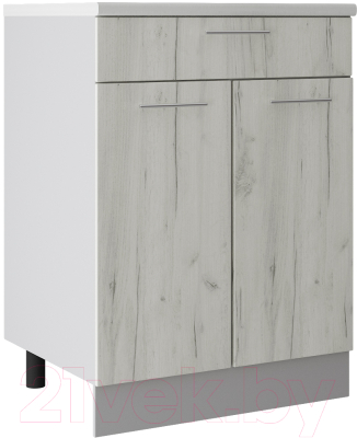 Шкаф-стол кухонный Артём-Мебель 600мм СН-114.06-Ш (ДСП дуб крафт белый)