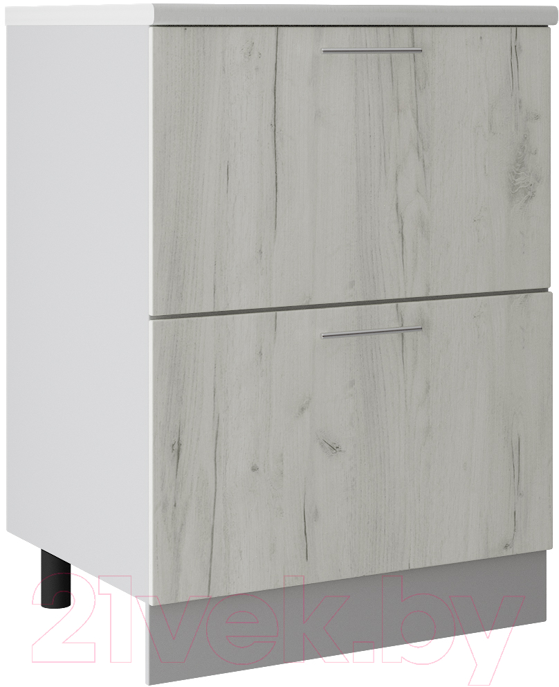 Шкаф-стол кухонный Артём-Мебель СН-114.16-Ш (600) (ДСП дуб крафт белый)