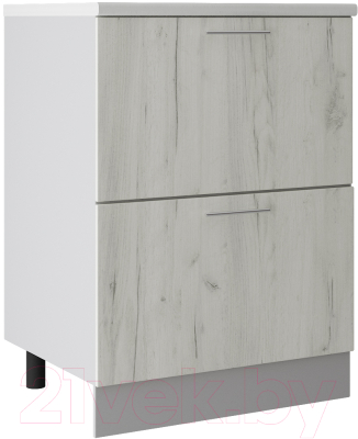 Шкаф-стол кухонный Артём-Мебель 600мм СН-114.16-Ш (ДСП дуб крафт белый)