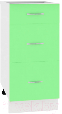 Шкаф-стол кухонный Кортекс-мебель Корнелия Лира НШ40р3ш без столешницы (зеленый)