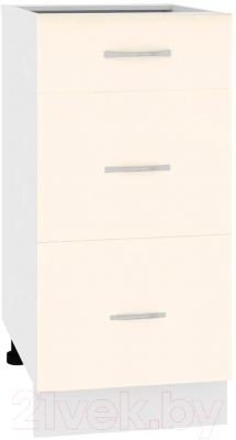 Шкаф-стол кухонный Кортекс-мебель Корнелия Лира НШ40р3ш без столешницы (кремовый)