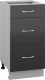 Шкаф-стол кухонный Кортекс-мебель Корнелия Лира НШ40р3ш без столешницы (черный) - 