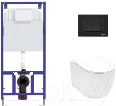 

Унитаз подвесной с инсталляцией Aquanet, Cetus-W 211908 + Novum 525 040000 + S5 040045