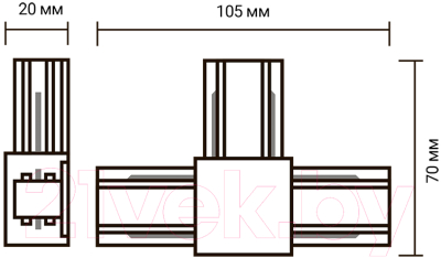 Коннектор для шинопровода JAZZway PTR CT-BL / 5010857 (черный)