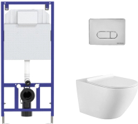 

Унитаз подвесной с инсталляцией Aquanet, Cetus W Short 249710 + Novum 525 040000 + D3 040033