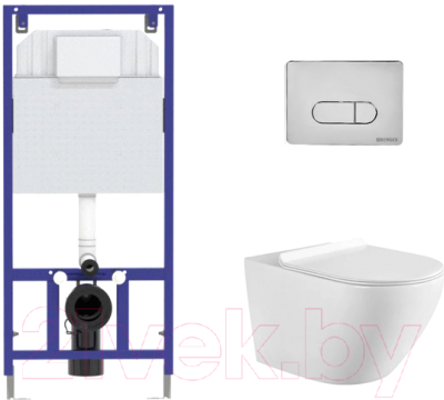 

Унитаз подвесной с инсталляцией Aquanet, Cetus W Short 249710 + Novum 525 040000 + D3 040033
