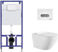 

Унитаз подвесной с инсталляцией Aquanet, Cetus W Short 249710 + Novum 525 040000 + D7 040037