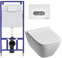 

Унитаз подвесной с инсталляцией Kolo, Modo Pure Rimfree L33123000 + L30116000 + 525 040000 + D7 040037