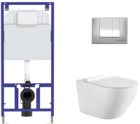 

Унитаз подвесной с инсталляцией Aquanet, Cetus W Short 249710 + Novum 525 040000 + S3 040043