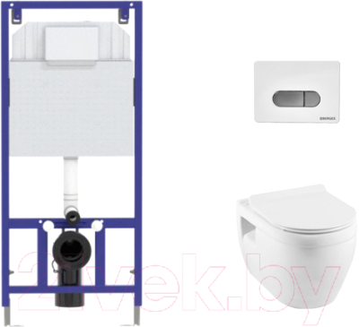 

Унитаз подвесной с инсталляцией Aquanet, Glide-W 210772 + Novum 525 040000 + D7 040037