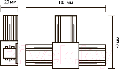 Коннектор для шинопровода JAZZway PTR CT-WH / 5010864 (белый)