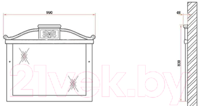 Зеркало BelBagno BB45S/ACA