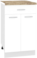Шкаф-стол кухонный Кортекс-мебель Корнелия Лира НШ50р1ш (белый/мадрид) - 