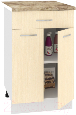 Шкаф-стол кухонный Кортекс-мебель Корнелия Лира НШ50р1ш (венге светлый/мадрид)
