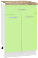 Шкаф-стол кухонный Кортекс-мебель Корнелия Лира НШ50р1ш (зеленый/мадрид) - 
