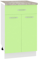 Шкаф-стол кухонный Кортекс-мебель Корнелия Лира НШ50р1ш (зеленый/марсель) - 