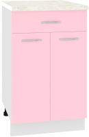 Шкаф-стол кухонный Кортекс-мебель Корнелия Лира НШ50р1ш (розовый/королевский опал) - 