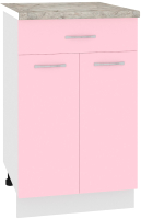 Шкаф-стол кухонный Кортекс-мебель Корнелия Лира НШ50р1ш (розовый/марсель) - 