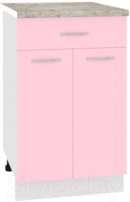 Шкаф-стол кухонный Кортекс-мебель Корнелия Лира НШ50р1ш (розовый/марсель)