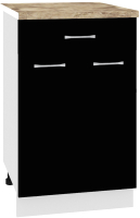 Шкаф-стол кухонный Кортекс-мебель Корнелия Лира НШ50р1ш (черный/мадрид) - 