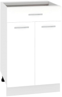 Шкаф-стол кухонный Кортекс-мебель Корнелия Лира НШ50р1ш без столешницы (белый) - 