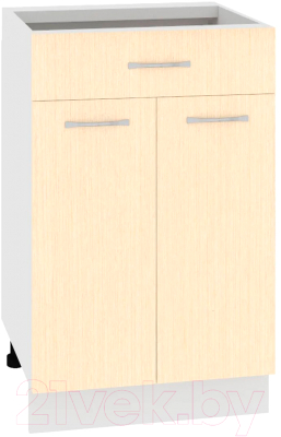 Шкаф-стол кухонный Кортекс-мебель Корнелия Лира НШ50р1ш без столешницы (венге светлый)