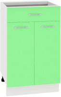 Шкаф-стол кухонный Кортекс-мебель Корнелия Лира НШ50р1ш без столешницы (зеленый) - 