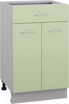 Шкаф-стол кухонный Кортекс-мебель Корнелия Лира НШ50р1ш без столешницы (зеленый)