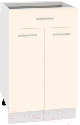 Шкаф-стол кухонный Кортекс-мебель Корнелия Лира НШ50р1ш без столешницы (крем)