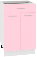 Шкаф-стол кухонный Кортекс-мебель Корнелия Лира НШ50р1ш без столешницы (розовый) - 