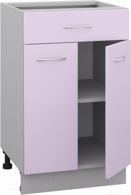 Шкаф-стол кухонный Кортекс-мебель Корнелия Лира НШ50р1ш без столешницы (сирень)