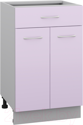 Шкаф-стол кухонный Кортекс-мебель Корнелия Лира НШ50р1ш без столешницы (сирень)