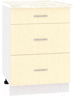 Шкаф-стол кухонный Кортекс-мебель Корнелия Лира НШ50р3ш (венге светлый/королевский опал)