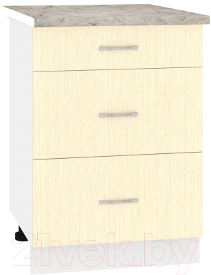 Шкаф-стол кухонный Кортекс-мебель Корнелия Лира НШ50р3ш (венге светлый/марсель)