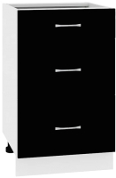 Шкаф-стол кухонный Кортекс-мебель Корнелия Лира НШ50р3ш без столешницы (черный) - 