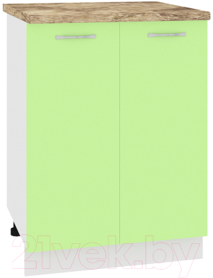Шкаф-стол кухонный Кортекс-мебель Корнелия Лира НШ60р (зеленый/мадрид)