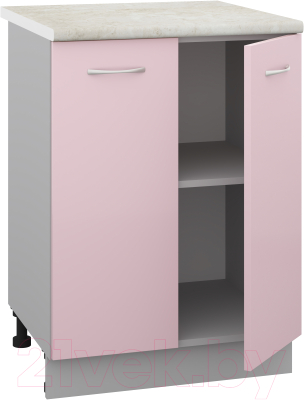 Шкаф-стол кухонный Кортекс-мебель Корнелия Лира НШ60р (розовый/королевский опал)
