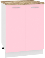 Шкаф-стол кухонный Кортекс-мебель Корнелия Лира НШ60р (розовый/мадрид) - 