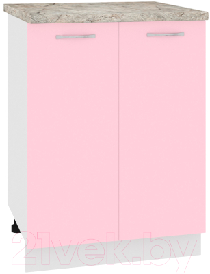 Шкаф-стол кухонный Кортекс-мебель Корнелия Лира НШ60р (розовый/марсель)