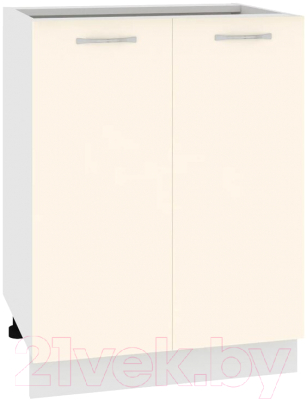 Шкаф-стол кухонный Кортекс-мебель Корнелия Лира НШ60р без столешницы (кремовый)