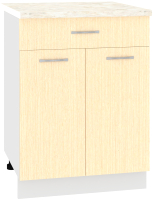 Шкаф-стол кухонный Кортекс-мебель Корнелия Лира НШ60р1ш (венге светлый/королевский опал) - 