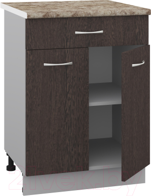 Шкаф-стол кухонный Кортекс-мебель Корнелия Лира НШ60р1ш (венге/мадрид)