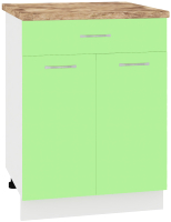 Шкаф-стол кухонный Кортекс-мебель Корнелия Лира НШ60р1ш (зеленый/мадрид) - 