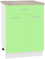 Шкаф-стол кухонный Кортекс-мебель Корнелия Лира НШ60р1ш (зеленый/марсель) - 