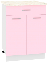 Шкаф-стол кухонный Кортекс-мебель Корнелия Лира НШ60р1ш (розовый/королевский опал) - 