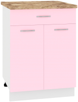 Шкаф-стол кухонный Кортекс-мебель Корнелия Лира НШ60р1ш (розовый/мадрид) - 