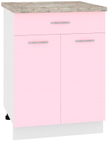 Шкаф-стол кухонный Кортекс-мебель Корнелия Лира НШ60р1ш (розовый/марсель) - 
