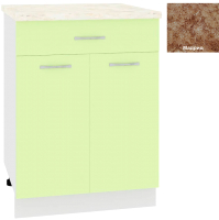 Шкаф-стол кухонный Кортекс-мебель Корнелия Лира НШ60р1ш (салатовый/мадрид) - 