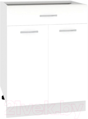 Шкаф-стол кухонный Кортекс-мебель Корнелия Лира НШ60р1ш без столешницы (белый)