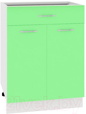 Шкаф-стол кухонный Кортекс-мебель Корнелия Лира НШ60р1ш без столешницы (зеленый)